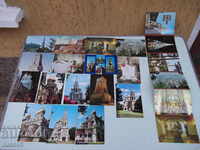Lot of 16 pcs. Bulgarian postcards and a slip