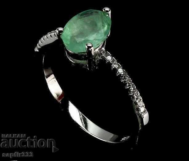 LUXURY RING WITH NATURAL EMERALD AND ZIRCONIA with price 373.00 BGN | € 190.71 LUXURY RING WITH NATURAL EMERALD AND ZIRCONIA with price 373.00 BGN | € 190.71