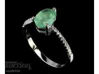 LUXURY RING WITH NATURAL EMERALD AND ZIRCONIA