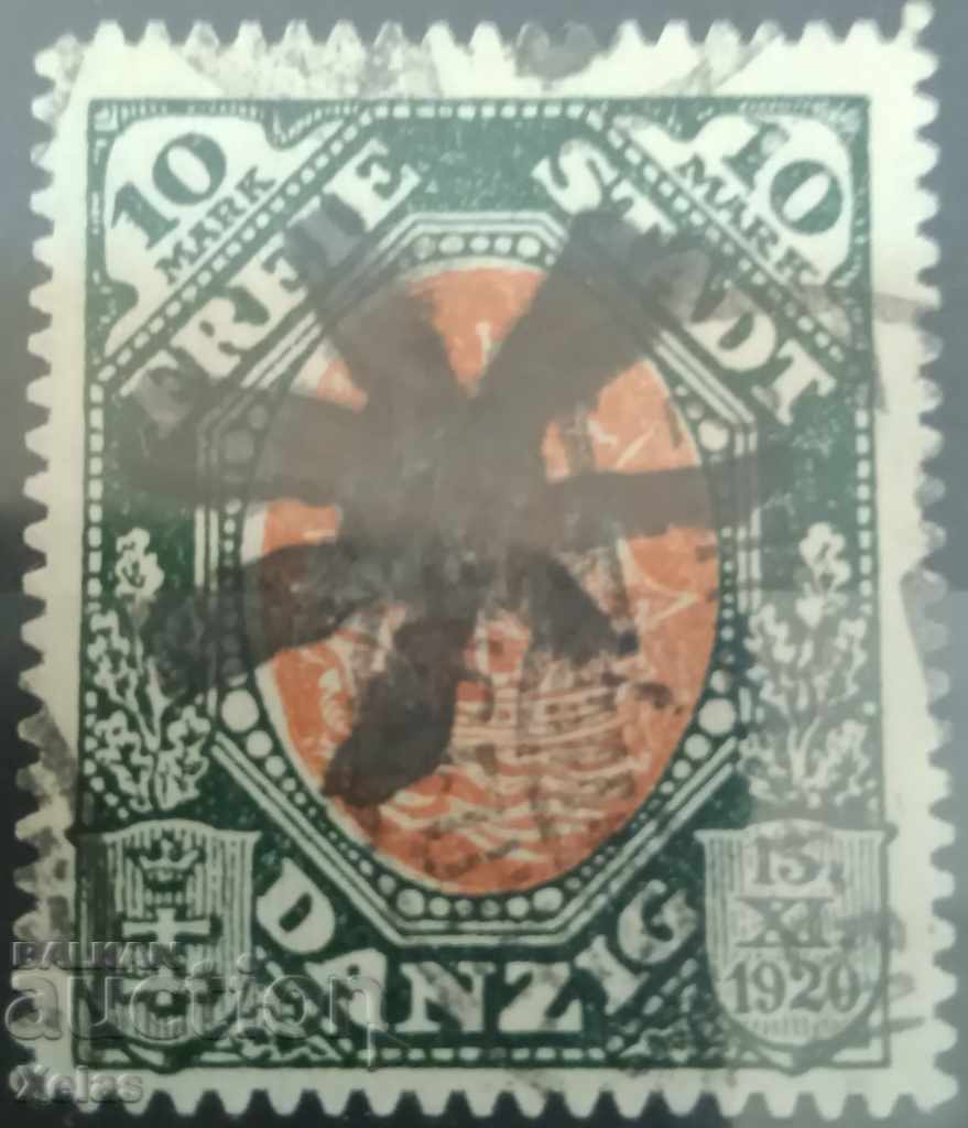 Германия Данциг стара марка с печат