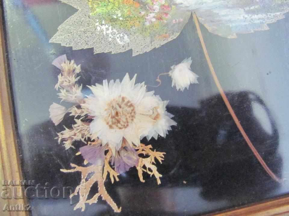 Desen original al anilor 1980 pe o frunză herbarizată - 5