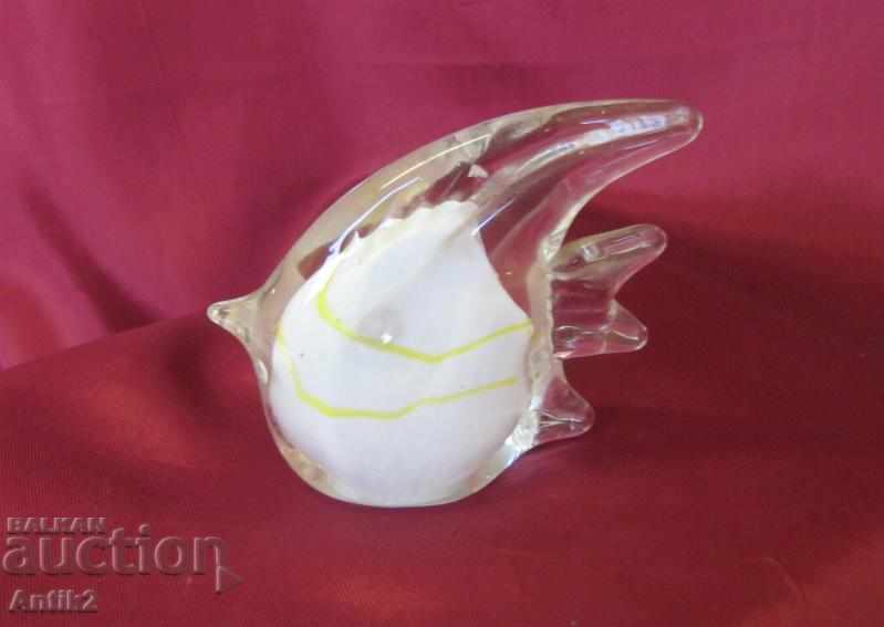 Old Morano Crystal Glass Figure Fish
