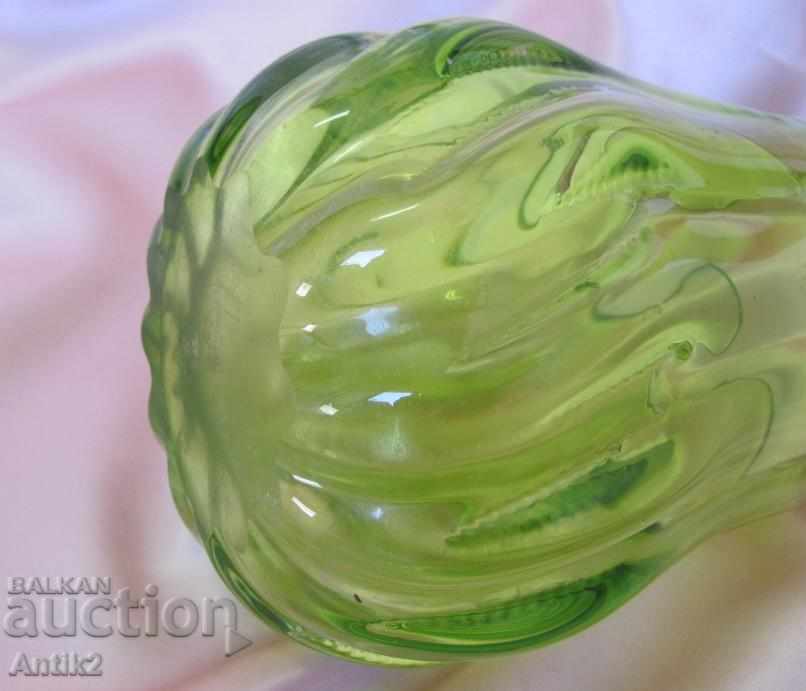 Old Morano Crystal Glass Massive Heavy Vase - 5 Old Morano Crystal Glass Massive Heavy Vase - 5