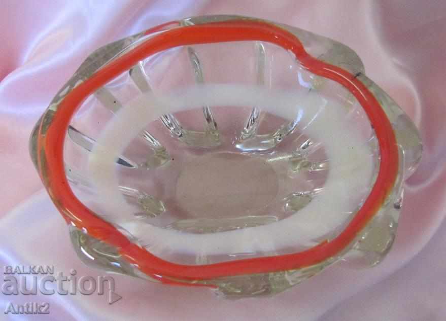 Auction Star Morano Crystal Glass Solid Heavy Ashtray Auction Star Morano Crystal Glass Solid Heavy Ashtray