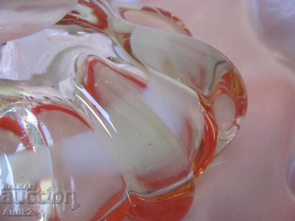 Star Morano Crystal Glass Solid Heavy Ashtray - 5 Star Morano Crystal Glass Solid Heavy Ashtray - 5