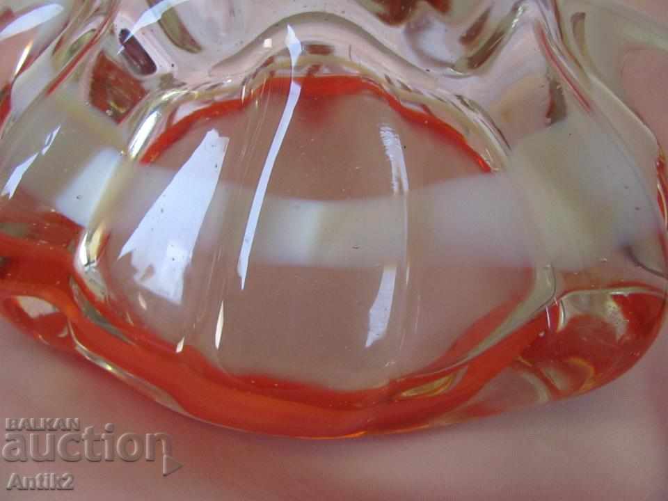Star Morano Crystal Glass Solid Heavy Ashtray - 6 Star Morano Crystal Glass Solid Heavy Ashtray - 6
