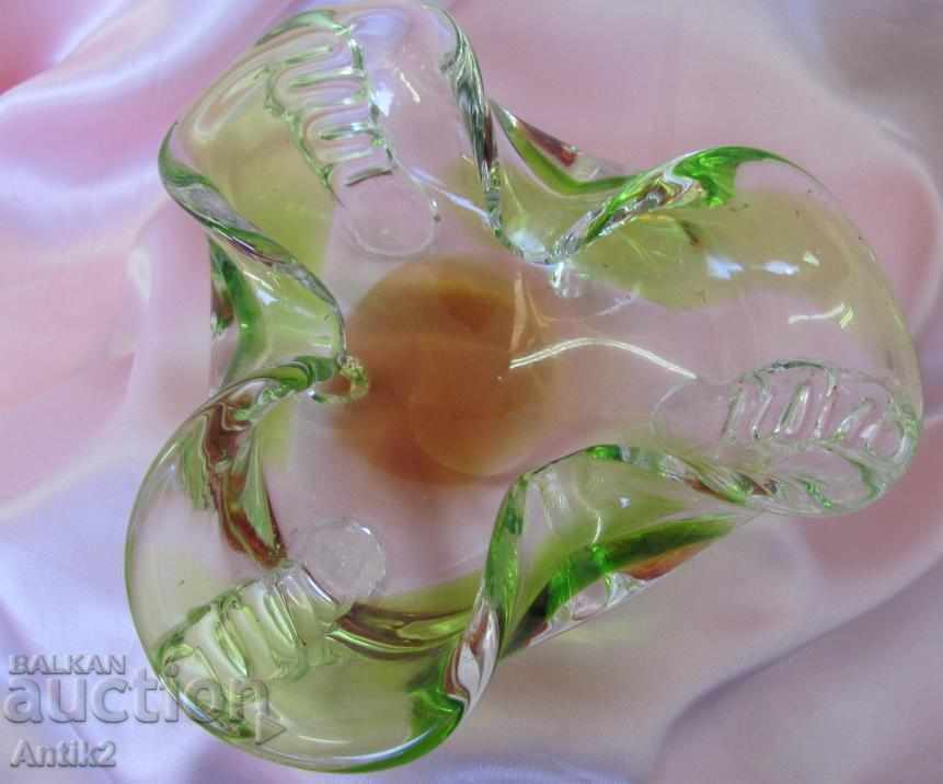 Star Morano Crystal Glass Solid Heavy Ashtray - 6 Star Morano Crystal Glass Solid Heavy Ashtray - 6