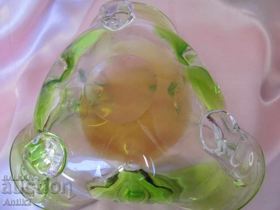 Star Morano Crystal Glass Solid Heavy Ashtray - 7 Star Morano Crystal Glass Solid Heavy Ashtray - 7