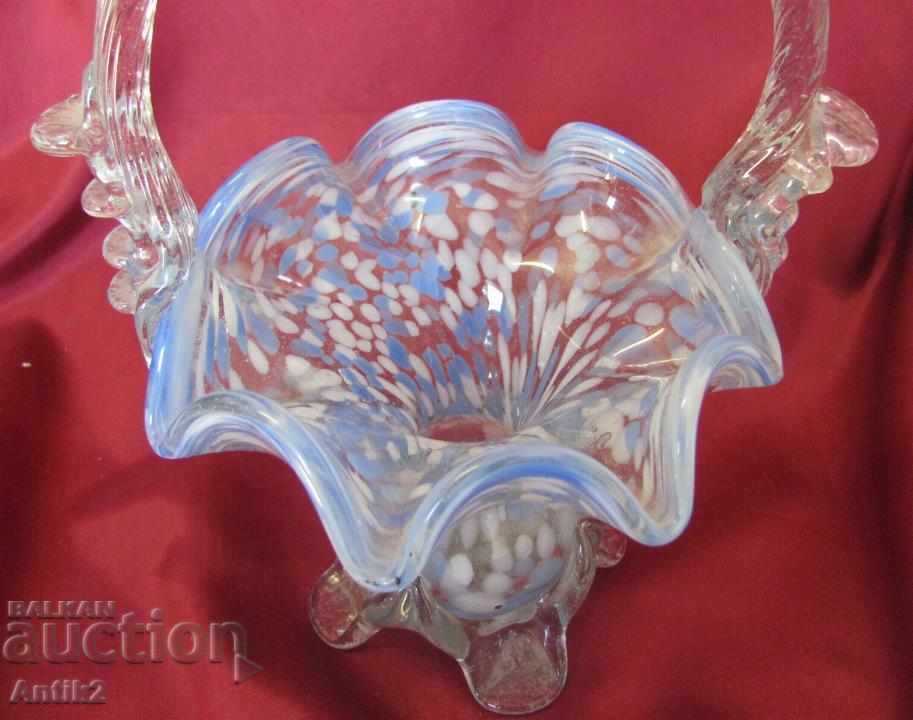 Old Crystal Glass Basket with price 114.00 BGN | € 58.29