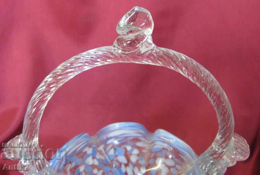Auction  Old Crystal Glass Basket