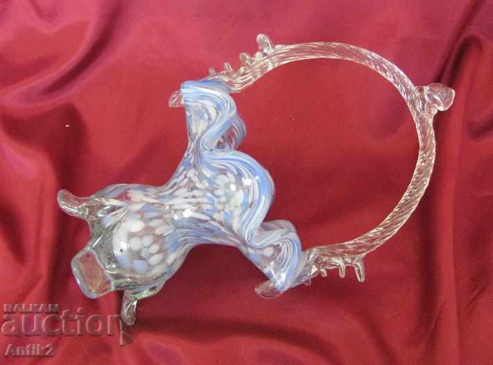 Old Crystal Glass Basket - 5