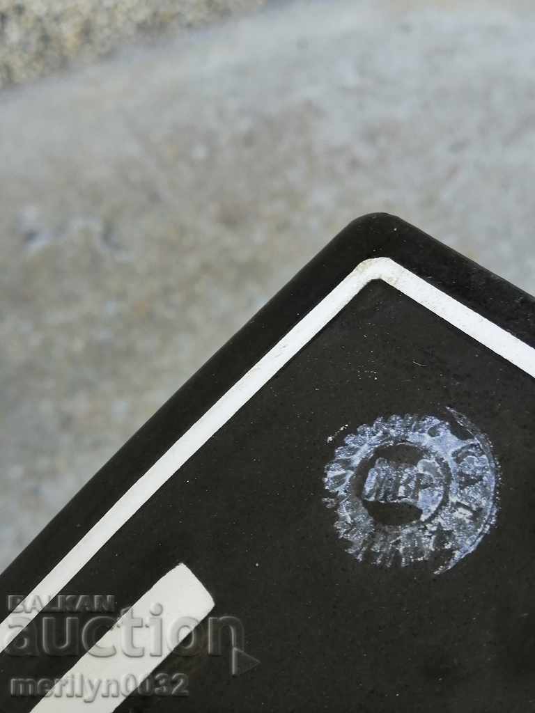 Auction  Enamelled registration number for a motor vehicle, plate, sign