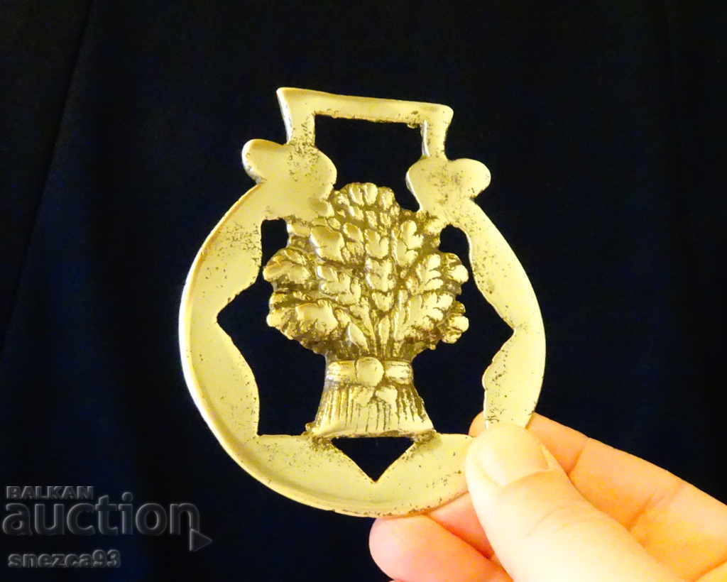 Auction Bronze application for horse harness, wheat ear, wealth Auction Bronze application for horse harness, wheat ear, wealth