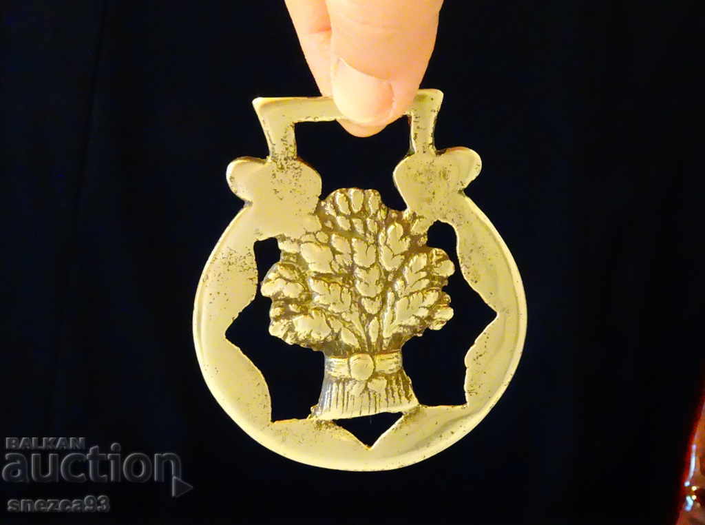 Bronze application for horse harness, wheat ear, wealth Bronze application for horse harness, wheat ear, wealth