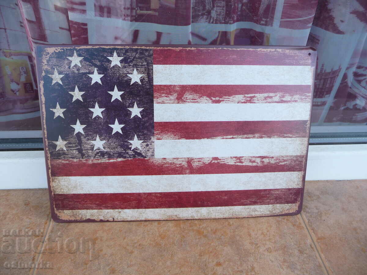 Metal plate miscellaneous USA United States of America flag