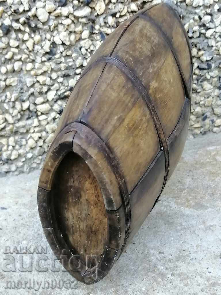 Old wood pawler wooden bucket brown bucket - 5 Old wood pawler wooden bucket brown bucket - 5