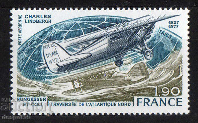1977. Γαλλία. 50ή επέτειος των πτήσεων του Βόρειου Ατλαντικού.