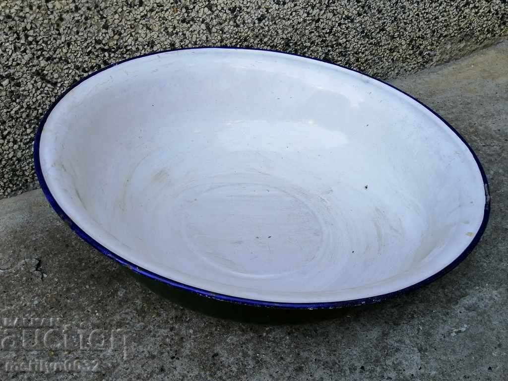 Емайлиран леген, корито с надпис Коларовград, съд с емайл с цена 52.00 лв. | € 26.59 Емайлиран леген, корито с надпис Коларовград, съд с емайл с цена 52.00 лв. | € 26.59