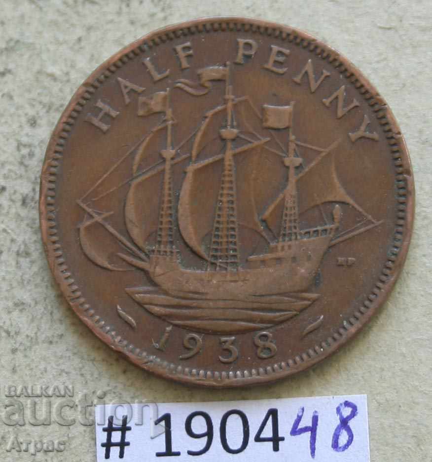 1/2 penny 1938 - UK