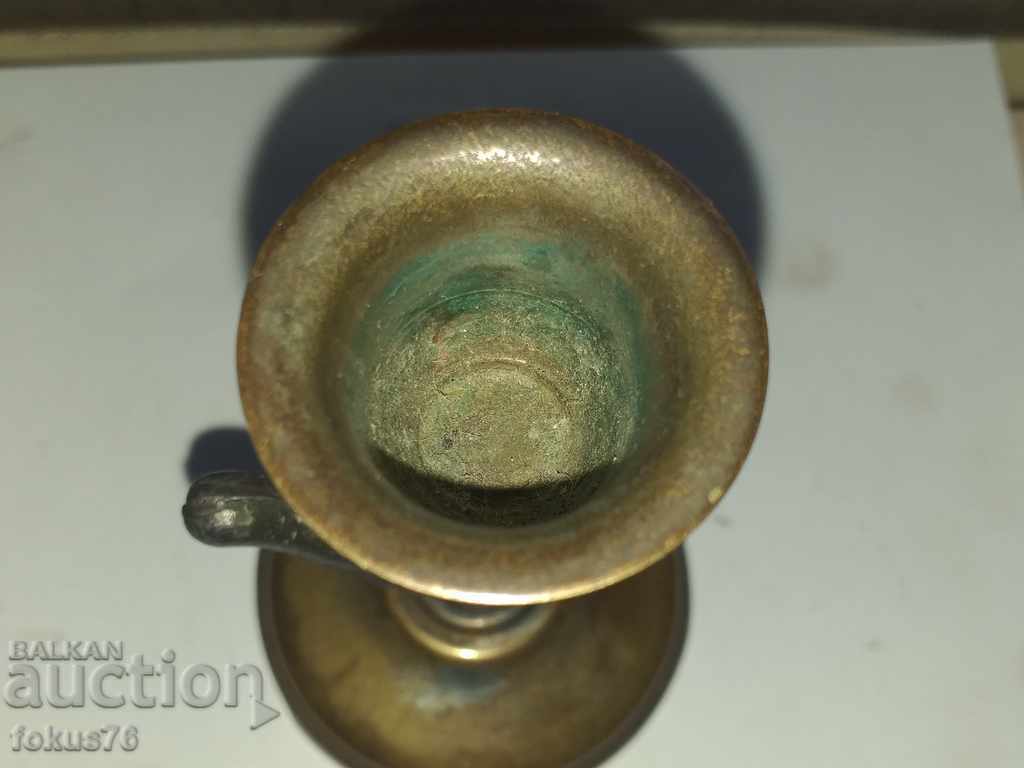 OLD BRONZE CANDLESTICK WITH ORAMENTS - 5 OLD BRONZE CANDLESTICK WITH ORAMENTS - 5