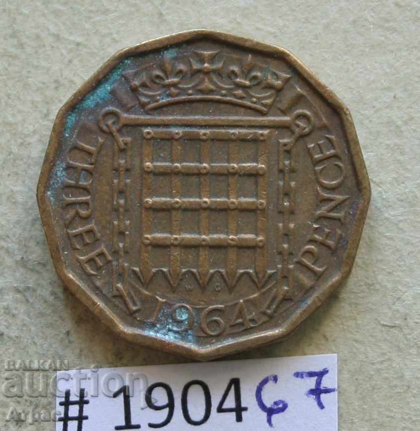 3 πένες 1964 UK