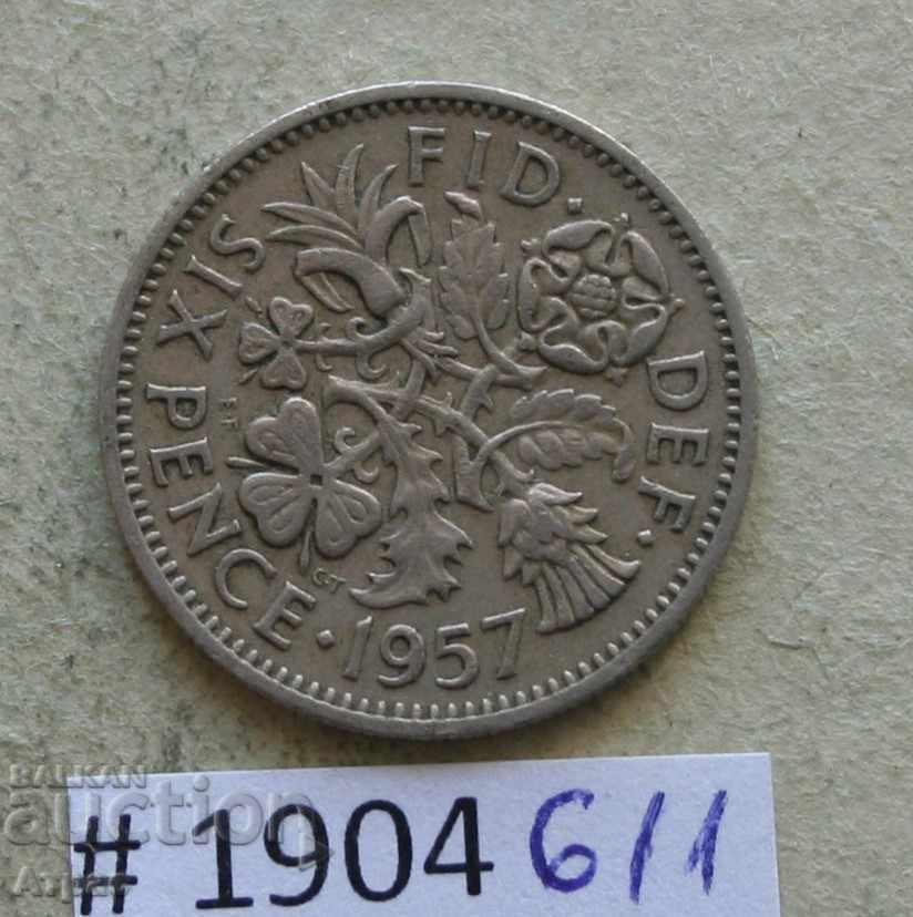 6 pence 1957 Great Britain