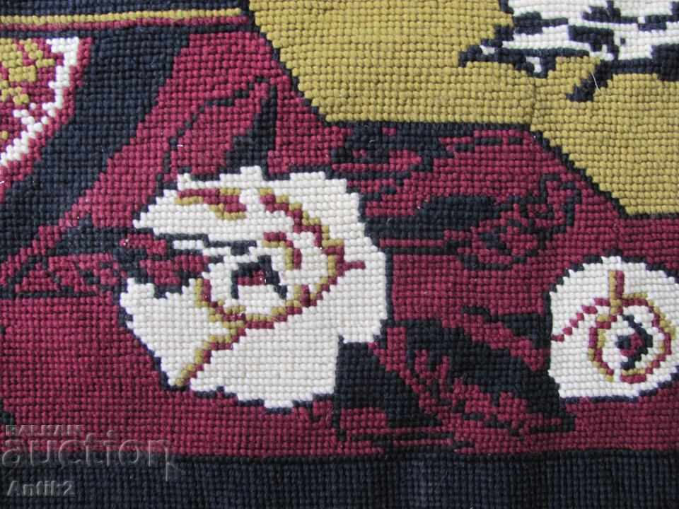 Auction 19th Century Hand Embroidered Carpet, Covior Auction 19th Century Hand Embroidered Carpet, Covior