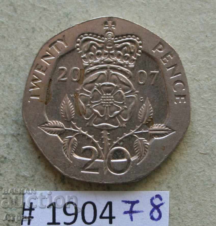 20 pence 2007 United Kingdom