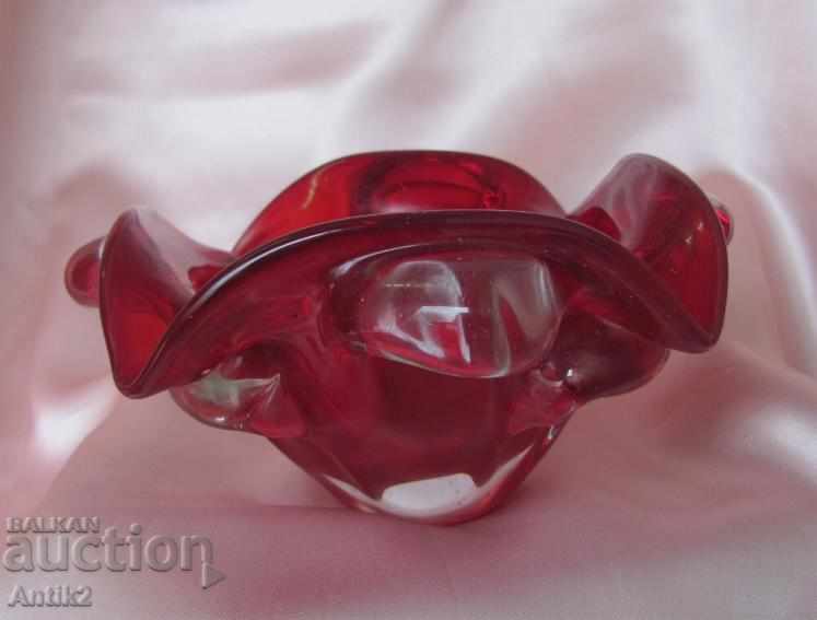 Auction Old Morano Crystal Glass Massive Cup Auction Old Morano Crystal Glass Massive Cup