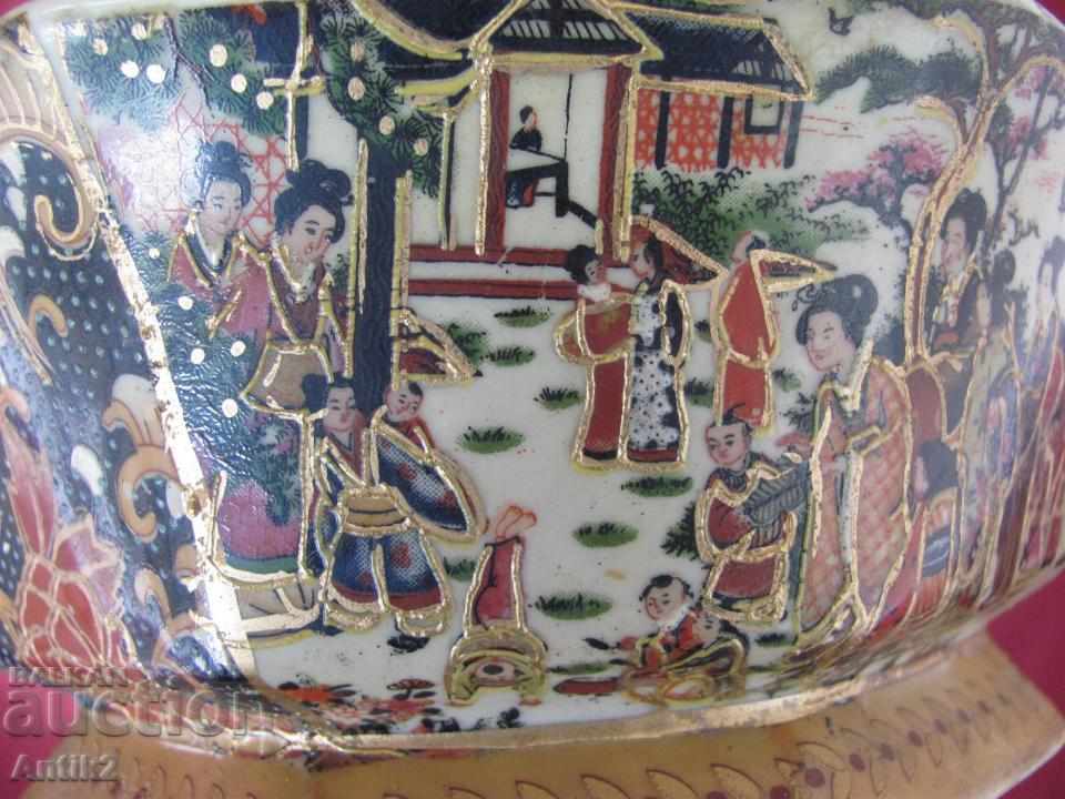 Old Chinese Porcelain hand painted with gilded Cup with lid - 6 Old Chinese Porcelain hand painted with gilded Cup with lid - 6