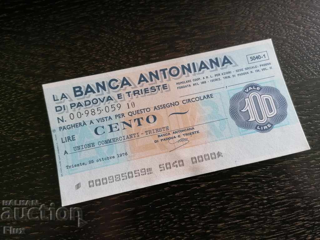 Bank Check - Ιταλία 1976