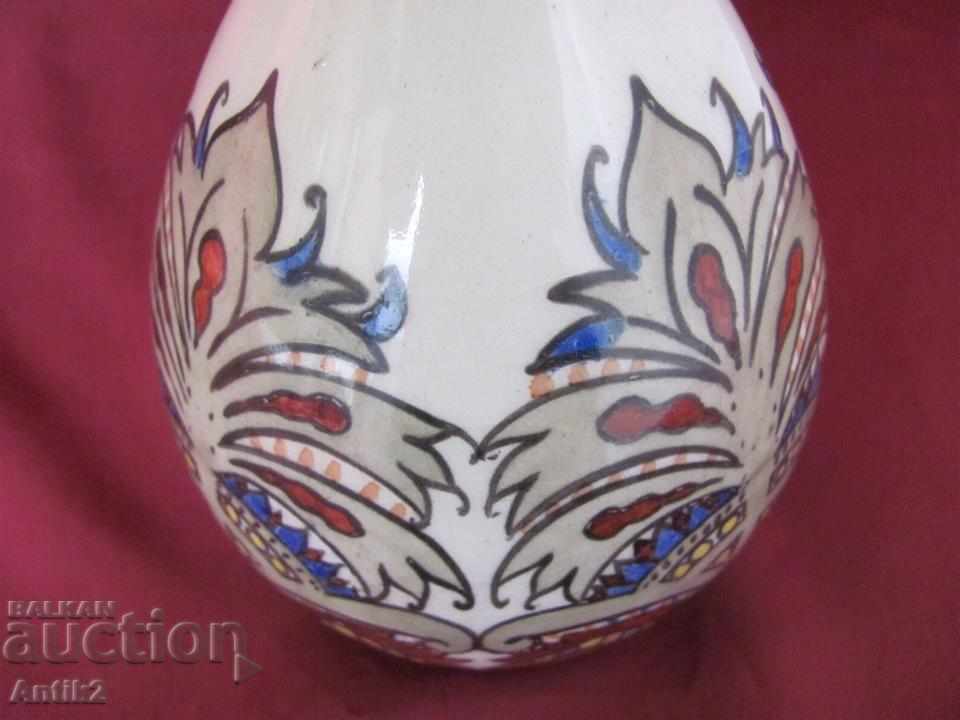 19th Century Porcelain Folk Art Macedonia Vase - 5 19th Century Porcelain Folk Art Macedonia Vase - 5