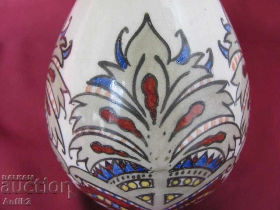 19th Century Porcelain Folk Art Macedonia Vase - 7 19th Century Porcelain Folk Art Macedonia Vase - 7