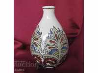 19th Century Porcelain Folk Art Macedonia Vase