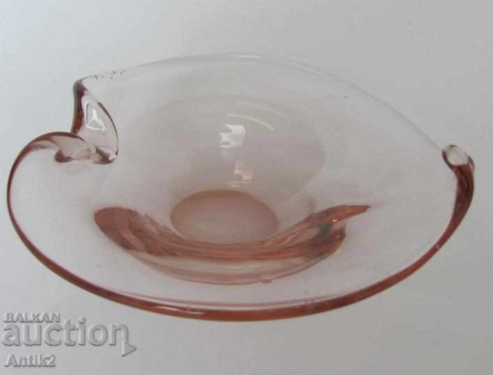 Star Morano Crystal Glass Ashtray - 5 Star Morano Crystal Glass Ashtray - 5