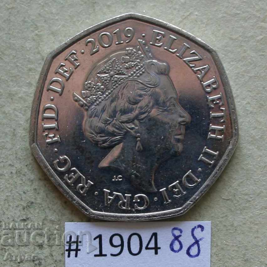 50 pence 2019 Marea Britanie - Sherlock Holmes cu preț € 7.00 | 13.69 BGN