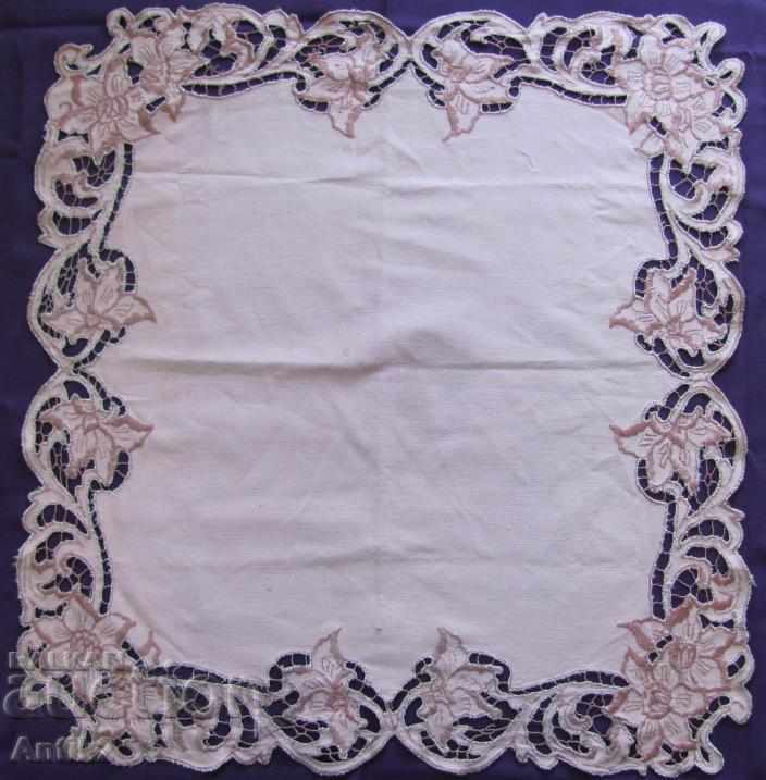 Old Tablecloth, square cut embroidery