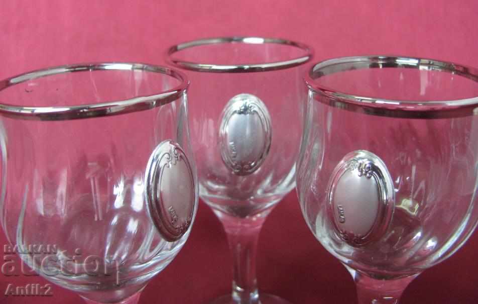 Crystal Glasses 3 pieces GENUINE LEAD CRISTALL - 6 Crystal Glasses 3 pieces GENUINE LEAD CRISTALL - 6