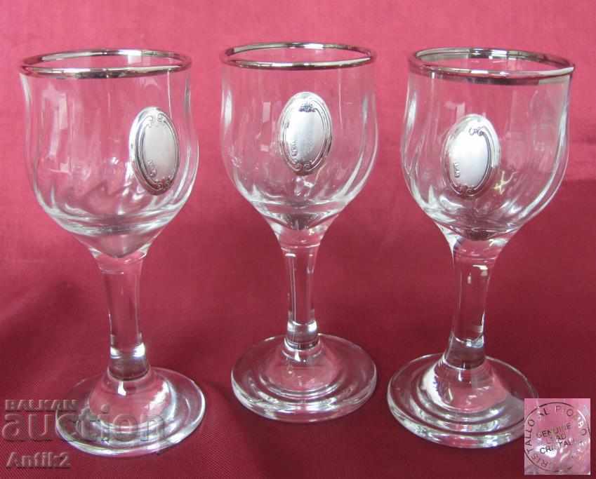 Crystal Glasses 3 pieces GENUINE LEAD CRISTALL
