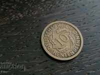 Райх монета - Германия - 10 пфенига | 1924г.; серия D