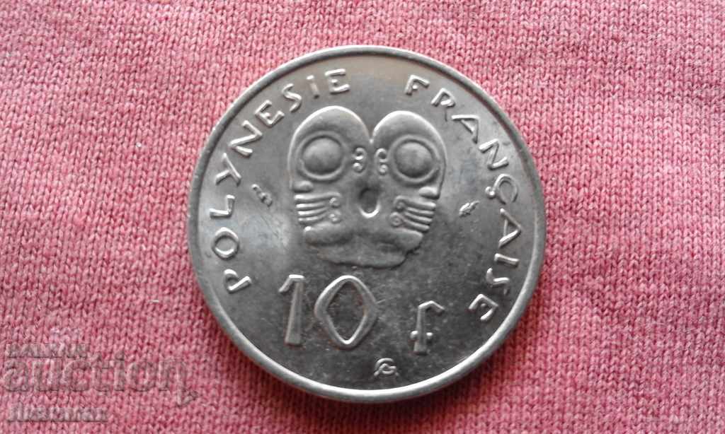 10 Francs 1975 French Polynesia - Mint! - RARE!