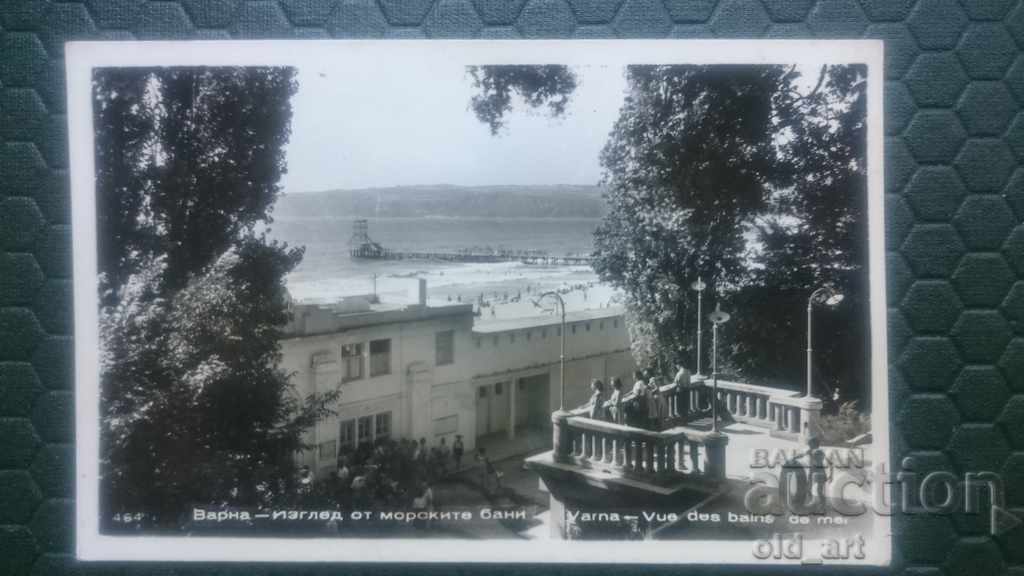 Carte poștală - Varna, Vedere de la băile de mare