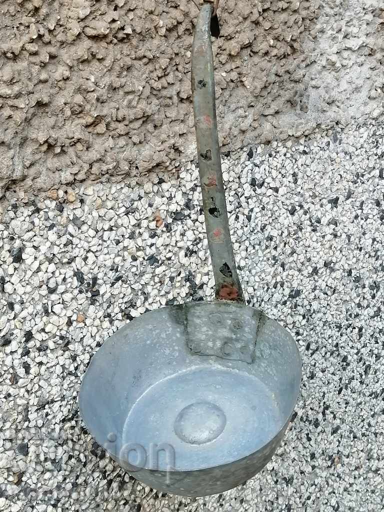 Old copper ladle, pan, copper, copper pot, pit