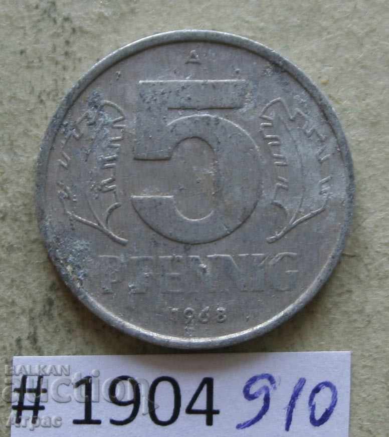 5 pfenig 1968 GDR