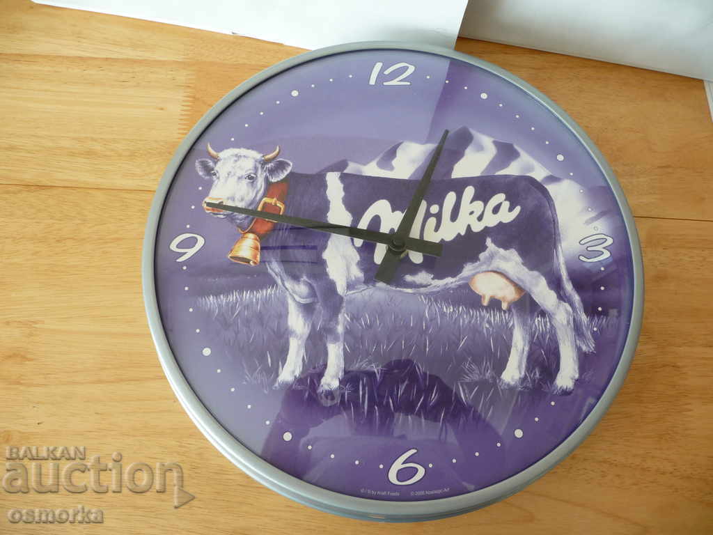 Ceas de perete Milka promoție rară Milka 2008