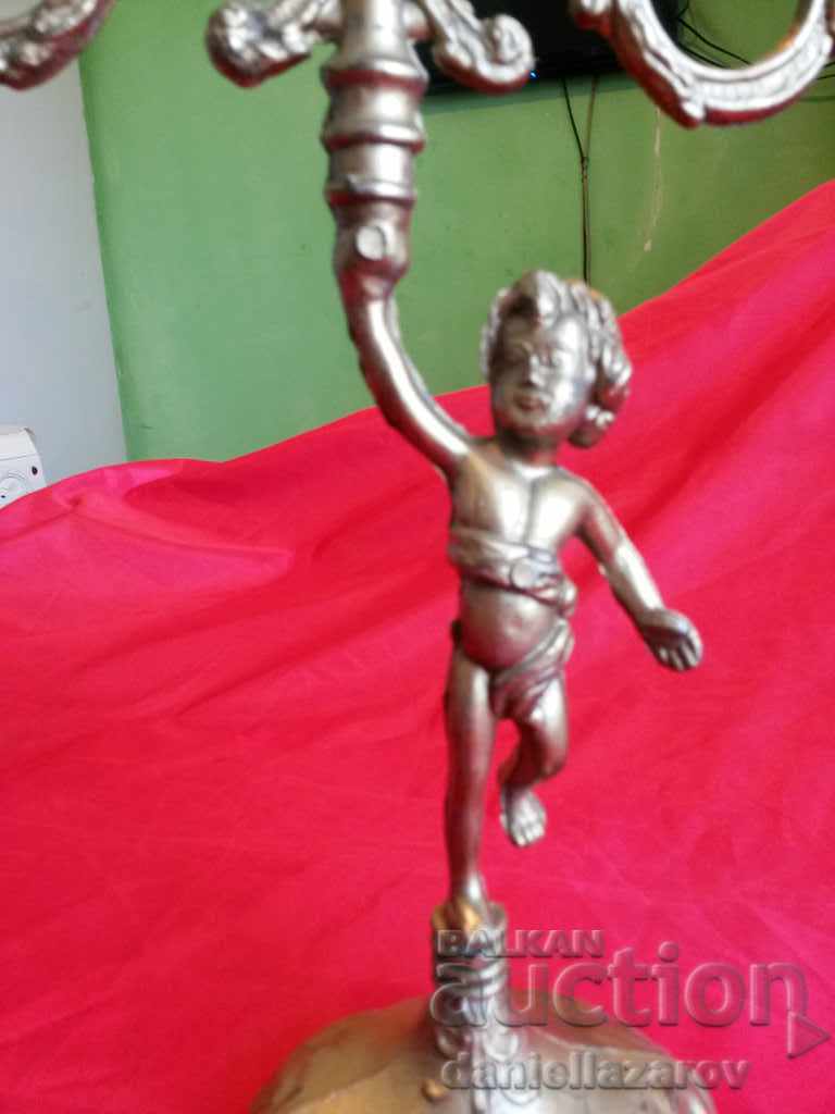 Auction Beautiful Baroque Candlestick Boy Threesome Auction Beautiful Baroque Candlestick Boy Threesome