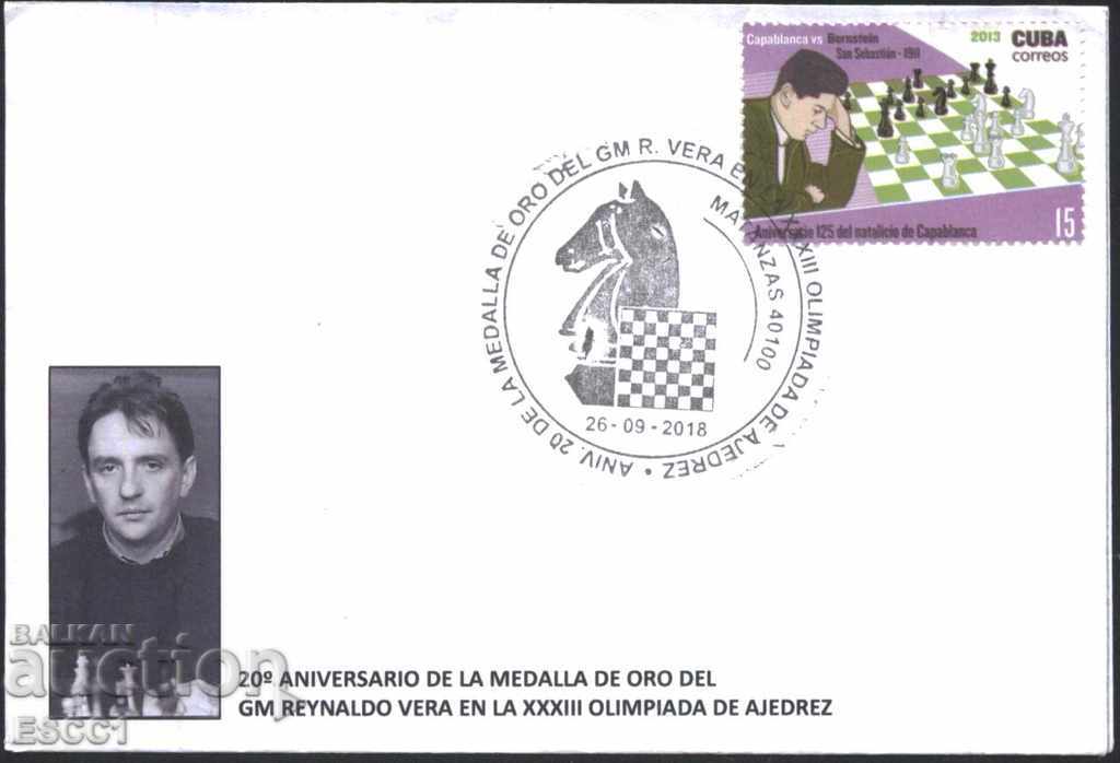 Special envelope and print Sport Chess 2013 2018 from Cuba