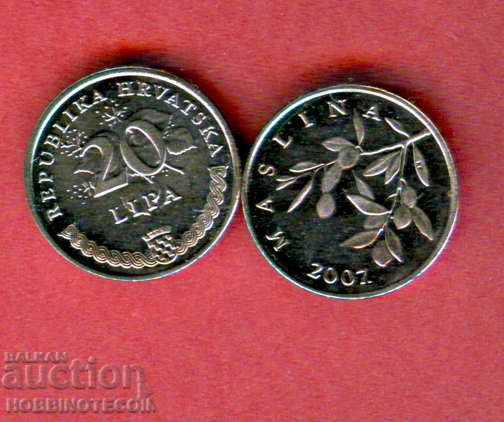 CROATIA CROATIA CROATIA 20 Lipi Olive issue 2007 UNC CROATIA CROATIA CROATIA 20 Lipi Olive issue 2007 UNC
