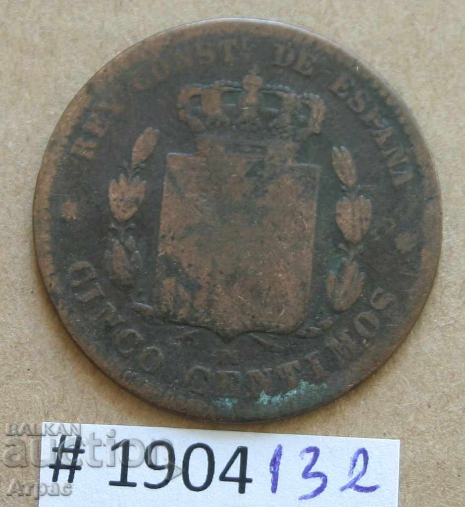 5 centimos 1879 Spania
