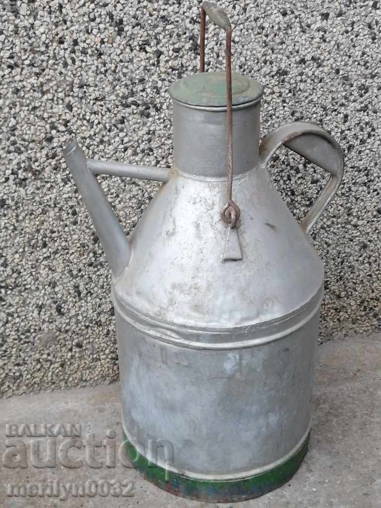 Old metal kettle WW2 galvanized tube for fuel bucket pot with price 61.00 BGN | € 31.19 Old metal kettle WW2 galvanized tube for fuel bucket pot with price 61.00 BGN | € 31.19